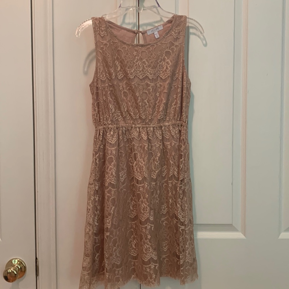 dELiA’s Juniors Champagne Lace Dress Size XS